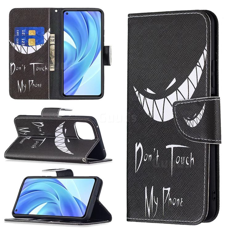 Crooked Grin Leather Wallet Case for Xiaomi Mi 11 Lite