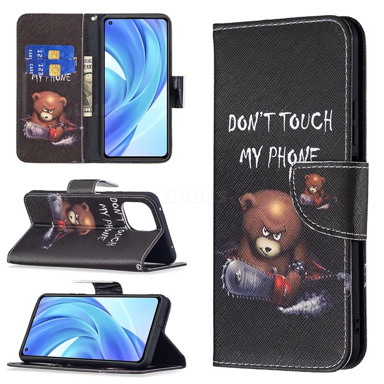 Chainsaw Bear Leather Wallet Case for Xiaomi Mi 11 Lite