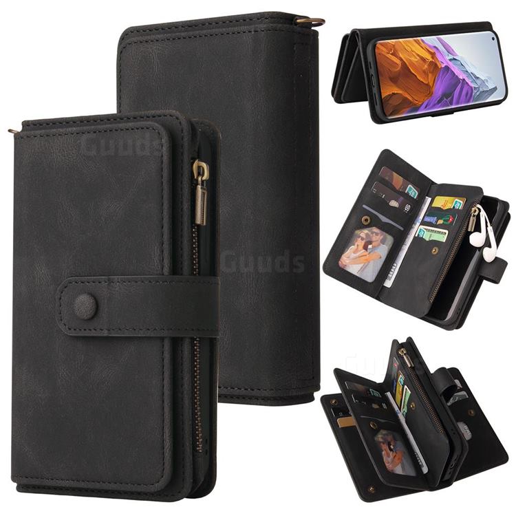 Luxury Multi-functional Zipper Wallet Leather Phone Case Cover for Xiaomi Mi 11 Pro - Black