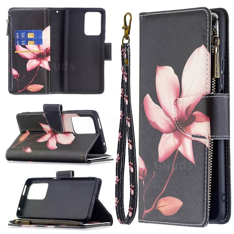 Lotus Flower Binfen Color BF03 Retro Zipper Leather Wallet Phone Case for Xiaomi Mi 11T / 11T Pro