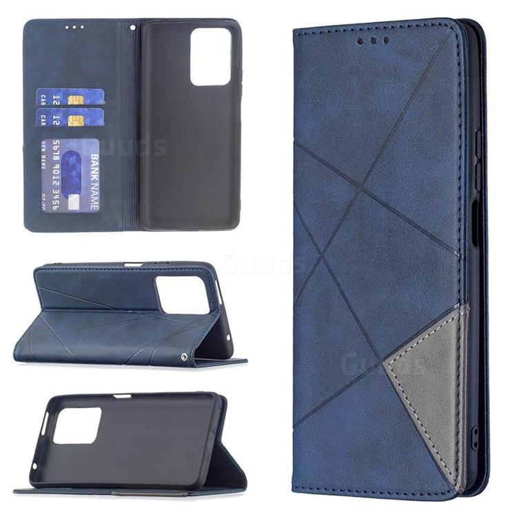 Prismatic Slim Magnetic Sucking Stitching Wallet Flip Cover for Xiaomi Mi 11T / 11T Pro - Blue