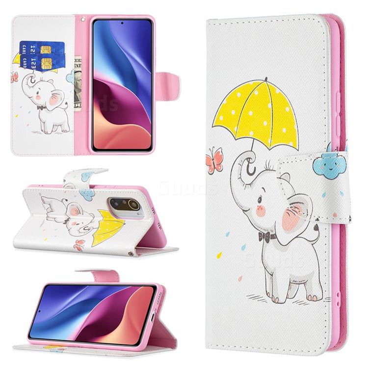 Umbrella Elephant Leather Wallet Case for Xiaomi Mi 11i / Poco F3