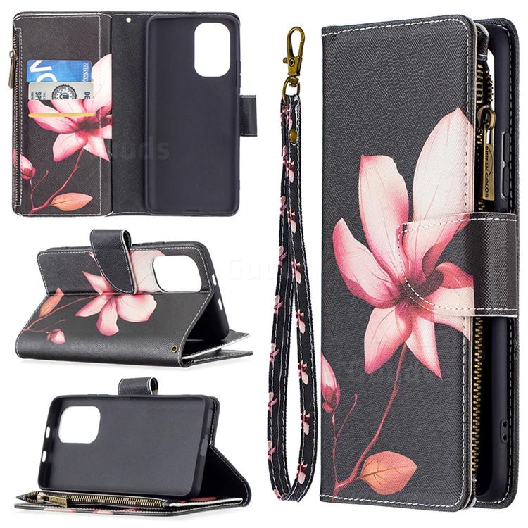 Lotus Flower Binfen Color BF03 Retro Zipper Leather Wallet Phone Case for Xiaomi Mi 11i / Poco F3
