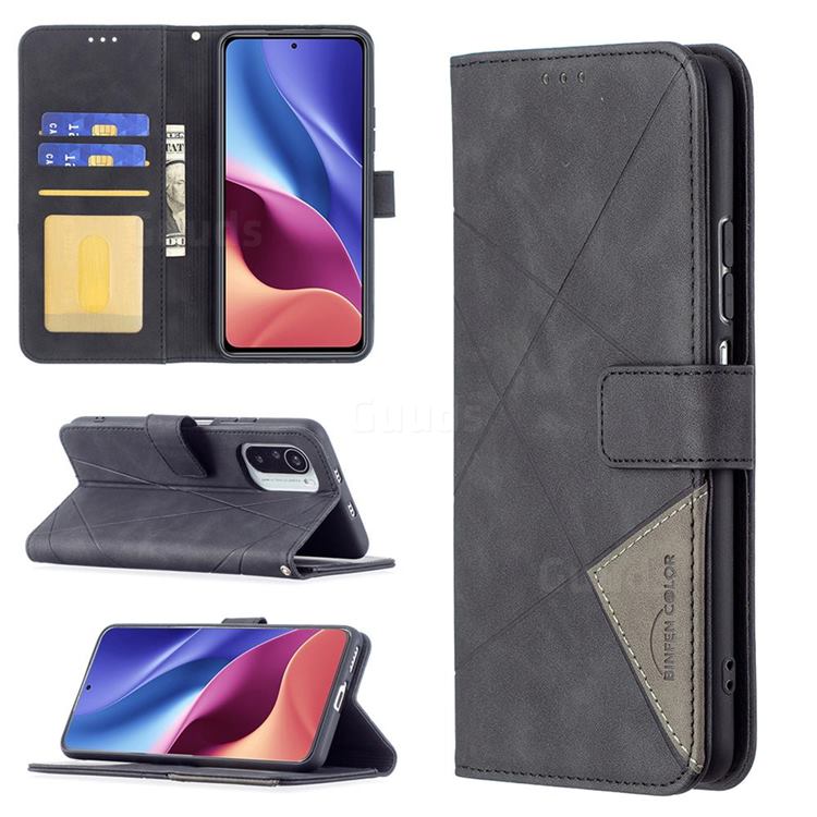 Binfen Color BF05 Prismatic Slim Wallet Flip Cover for Xiaomi Mi 11i / Poco F3 - Black