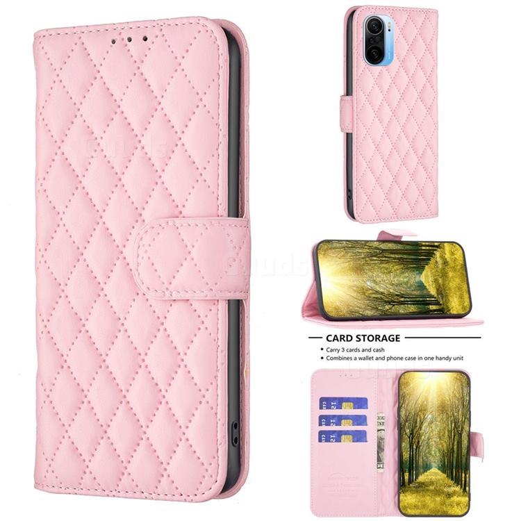 Binfen Color BF-14 Fragrance Protective Wallet Flip Cover for Xiaomi Mi 11i / Poco F3 - Pink