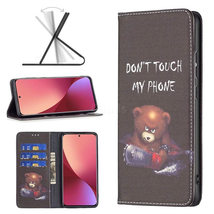 Chainsaw Bear Slim Magnetic Attraction Wallet Flip Cover for Xiaomi Mi 12