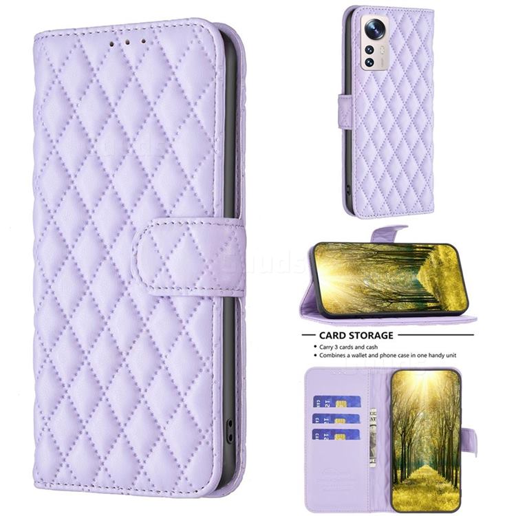 Binfen Color BF-14 Fragrance Protective Wallet Flip Cover for Xiaomi Mi 12 Lite - Purple