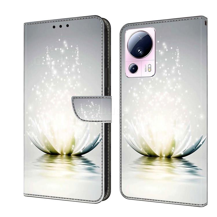Flare lotus Crystal PU Leather Protective Wallet Case Cover for Xiaomi Mi 13 Lite