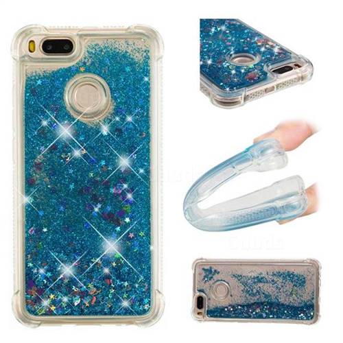 Dynamic Liquid Glitter Sand Quicksand TPU Case for Xiaomi Mi A1 / Mi 5X - Blue Love Heart