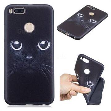 Bearded Feline 3D Embossed Relief Black TPU Cell Phone Back Cover for Xiaomi Mi A1 / Mi 5X