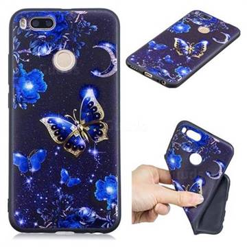 Phnom Penh Butterfly 3D Embossed Relief Black TPU Cell Phone Back Cover for Xiaomi Mi A1 / Mi 5X