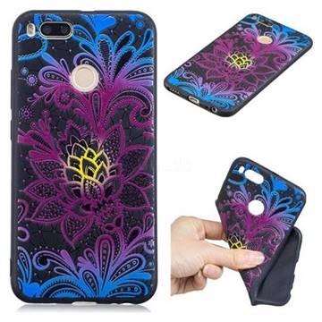 Colorful Lace 3D Embossed Relief Black TPU Cell Phone Back Cover for Xiaomi Mi A1 / Mi 5X