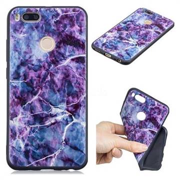 Marble 3D Embossed Relief Black TPU Cell Phone Back Cover for Xiaomi Mi A1 / Mi 5X