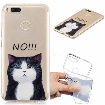 Cat Say No Clear Varnish Soft Phone Back Cover for Xiaomi Mi A1 / Mi 5X