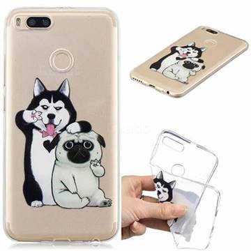 Selfie Dog Clear Varnish Soft Phone Back Cover for Xiaomi Mi A1 / Mi 5X