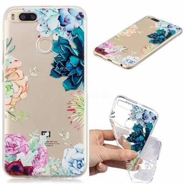 Gem Flower Clear Varnish Soft Phone Back Cover for Xiaomi Mi A1 / Mi 5X