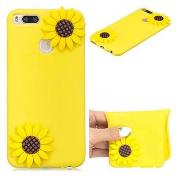 Yellow Sunflower Soft 3D Silicone Case for Xiaomi Mi A1 / Mi 5X