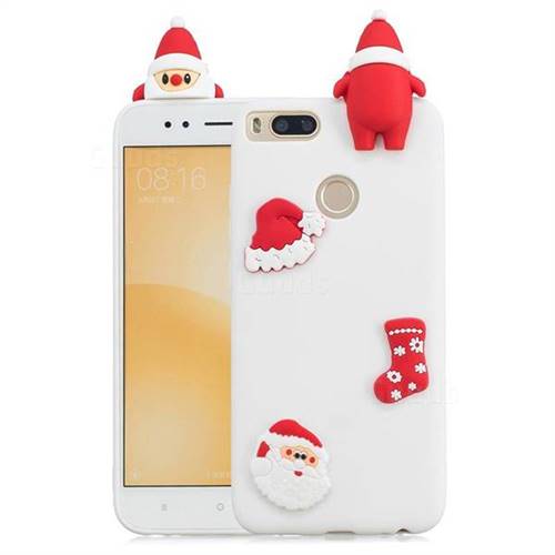 White Santa Claus Christmas Xmax Soft 3D Silicone Case for Xiaomi Mi A1 / Mi 5X