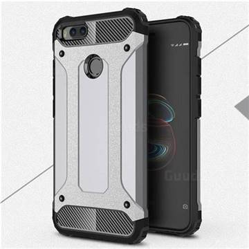 King Kong Armor Premium Shockproof Dual Layer Rugged Hard Cover for Xiaomi Mi A1 / Mi 5X - Silver Grey