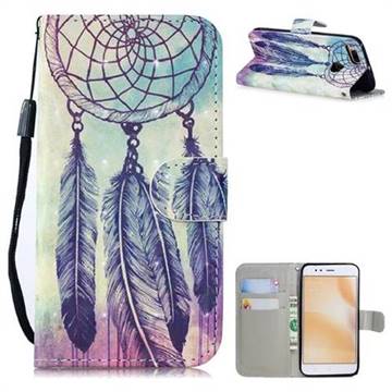 Feather Wind Chimes 3D Painted Leather Wallet Phone Case for Xiaomi Mi A1 / Mi 5X