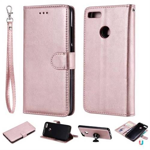 Retro Greek Detachable Magnetic PU Leather Wallet Phone Case for Xiaomi Mi A1 / Mi 5X - Rose Gold