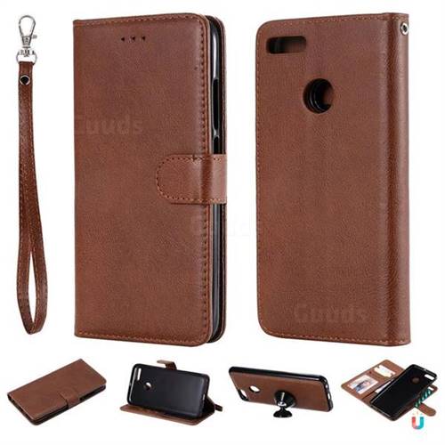 Retro Greek Detachable Magnetic PU Leather Wallet Phone Case for Xiaomi Mi A1 / Mi 5X - Brown