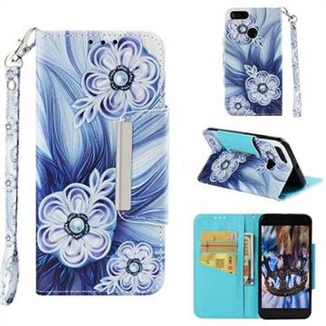 Button Flower Big Metal Buckle PU Leather Wallet Phone Case for Xiaomi Mi A1 / Mi 5X