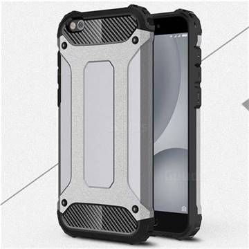 King Kong Armor Premium Shockproof Dual Layer Rugged Hard Cover for Xiaomi Mi 5c - Silver Grey