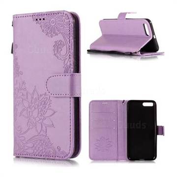 Intricate Embossing Lotus Mandala Flower Leather Wallet Case for Xiaomi Mi 6 Mi6 - Purple
