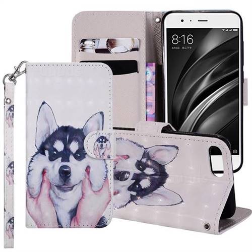 Husky Dog 3D Painted Leather Phone Wallet Case Cover for Xiaomi Mi 6 Mi6