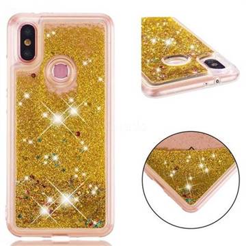 Dynamic Liquid Glitter Quicksand Sequins TPU Phone Case for Xiaomi Mi A2 (Mi 6X) - Golden