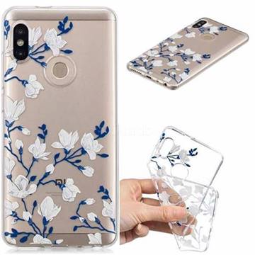 Magnolia Flower Clear Varnish Soft Phone Back Cover for Xiaomi Mi A2 (Mi 6X)