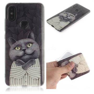 Cat Embrace IMD Soft TPU Cell Phone Back Cover for Xiaomi Mi A2 (Mi 6X)