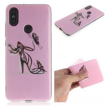 Butterfly High Heels IMD Soft TPU Cell Phone Back Cover for Xiaomi Mi A2 (Mi 6X)