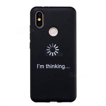 Thinking Stick Figure Matte Black TPU Phone Cover for Xiaomi Mi A2 (Mi 6X)