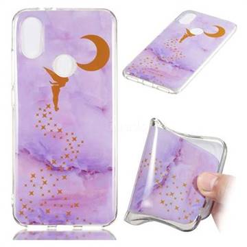 Elf Purple Soft TPU Marble Pattern Phone Case for Xiaomi Mi A2 (Mi 6X)