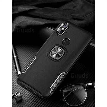 Knight Armor Anti Drop PC + Silicone Invisible Ring Holder Phone Cover for Xiaomi Mi A2 (Mi 6X) - Black