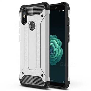 King Kong Armor Premium Shockproof Dual Layer Rugged Hard Cover for Xiaomi Mi A2 (Mi 6X) - Technology Silver