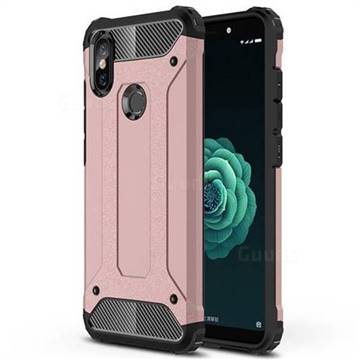 King Kong Armor Premium Shockproof Dual Layer Rugged Hard Cover for Xiaomi Mi A2 (Mi 6X) - Rose Gold