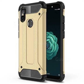 King Kong Armor Premium Shockproof Dual Layer Rugged Hard Cover for Xiaomi Mi A2 (Mi 6X) - Champagne Gold