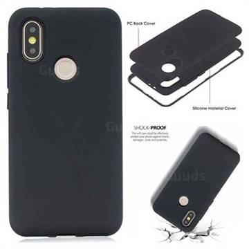 Matte PC + Silicone Shockproof Phone Back Cover Case for Xiaomi Mi A2 (Mi 6X) - Black