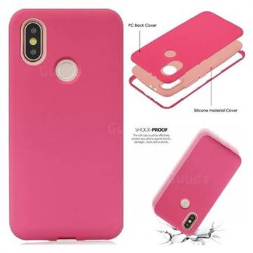Matte PC + Silicone Shockproof Phone Back Cover Case for Xiaomi Mi A2 (Mi 6X) - Red