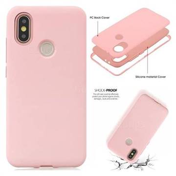 Matte PC + Silicone Shockproof Phone Back Cover Case for Xiaomi Mi A2 (Mi 6X) - Pink