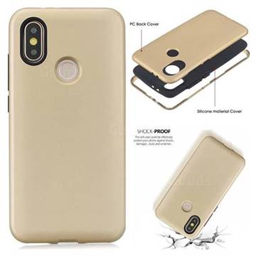 Matte PC + Silicone Shockproof Phone Back Cover Case for Xiaomi Mi A2 (Mi 6X) - Goldden