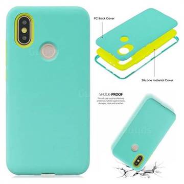 Matte PC + Silicone Shockproof Phone Back Cover Case for Xiaomi Mi A2 (Mi 6X) - Baby Blue