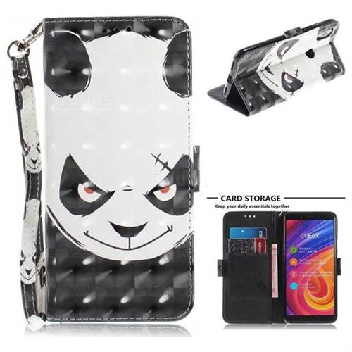 Angry Bear 3D Painted Leather Wallet Phone Case for Xiaomi Mi A2 (Mi 6X)