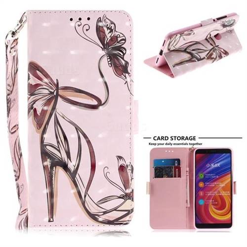 Butterfly High Heels 3D Painted Leather Wallet Phone Case for Xiaomi Mi A2 (Mi 6X)