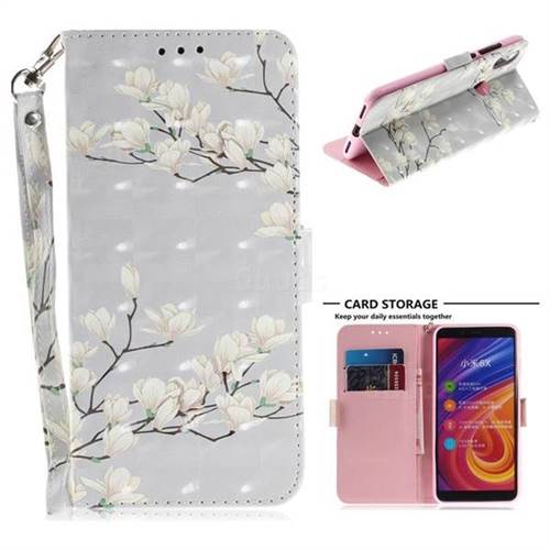 Magnolia Flower 3D Painted Leather Wallet Phone Case for Xiaomi Mi A2 (Mi 6X)