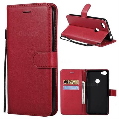 Retro Greek Classic Smooth PU Leather Wallet Phone Case for Xiaomi Mi A2 (Mi 6X) - Red