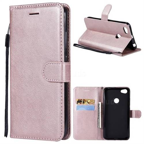 Retro Greek Classic Smooth PU Leather Wallet Phone Case for Xiaomi Mi A2 (Mi 6X) - Rose Gold